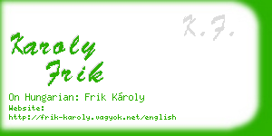 karoly frik business card